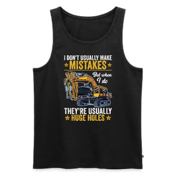 Retro Excavator Slogan Excavator Driver Construction Site - Men's Premium Organic Tank Top - black - Front - Michal (187cm)