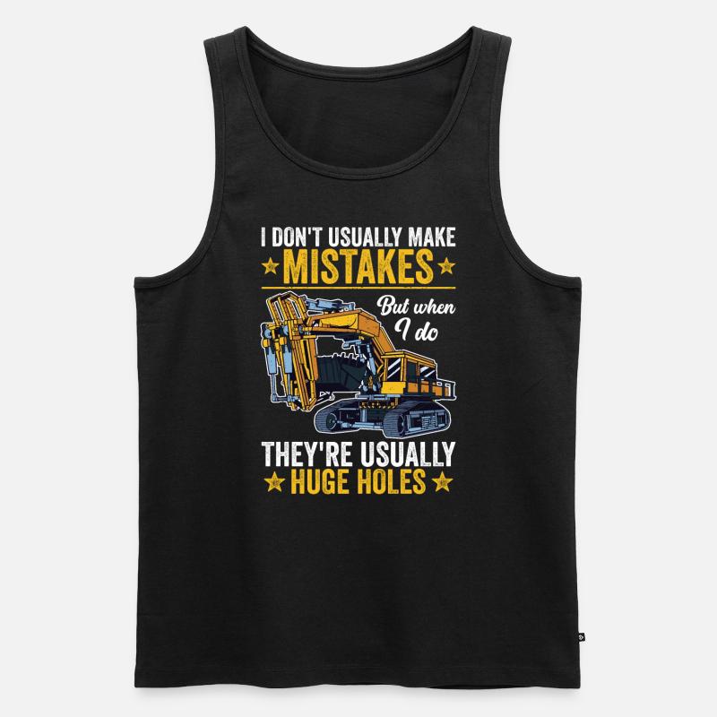 Retro Bagger Spruch Baggerfahrer Baustelle - Männer Premium Bio Tank Top - Schwarz