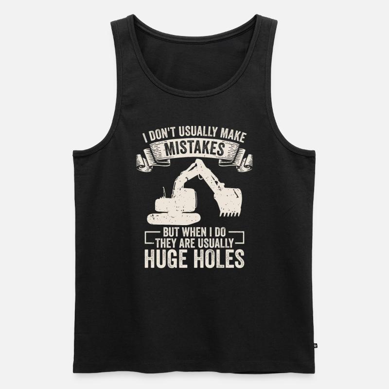 Retro Bagger Spruch Baggerfahrer Baustelle - Männer Premium Bio Tank Top - Schwarz