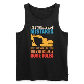 Retro Excavator Slogan Excavator Driver Construction Site - Men's Premium Organic Tank Top - black - Front - Michal (187cm)