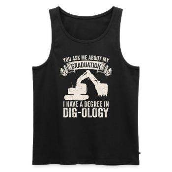 Retro Excavator Slogan Excavator Driver Construction Site - Men's Premium Organic Tank Top - black - Front - Michal (187cm)