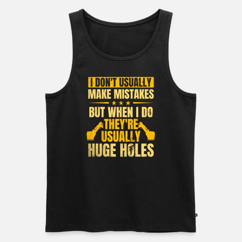 Retro Bagger Spruch Baggerfahrer Baustelle - Männer Premium Bio Tank Top - Schwarz
