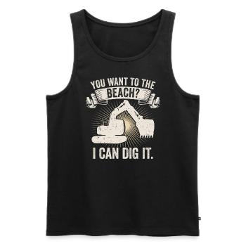 Retro Excavator Slogan Excavator Driver Construction Site - Men's Premium Organic Tank Top - black - Front - Michal (187cm)