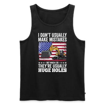 Retro Excavator Slogan Excavator Driver Construction Site - Men's Premium Organic Tank Top - black - Front - Michal (187cm)