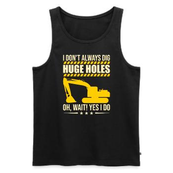 Retro Excavator Slogan Excavator Driver Construction Site - Débardeur bio Premium Homme - noir - Devant - Michal (187cm)