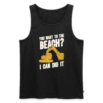 Retro Excavator Slogan Excavator Driver Construction Site - Men's Premium Organic Tank Top - black - Front - Michal (187cm)