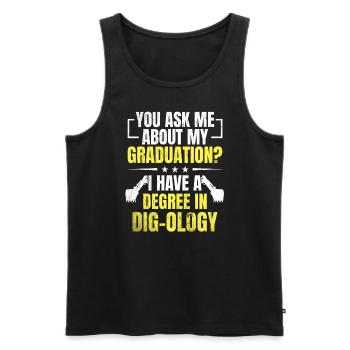 Retro Excavator Slogan Excavator Driver Construction Site - Men's Premium Organic Tank Top - black - Front - Michal (187cm)