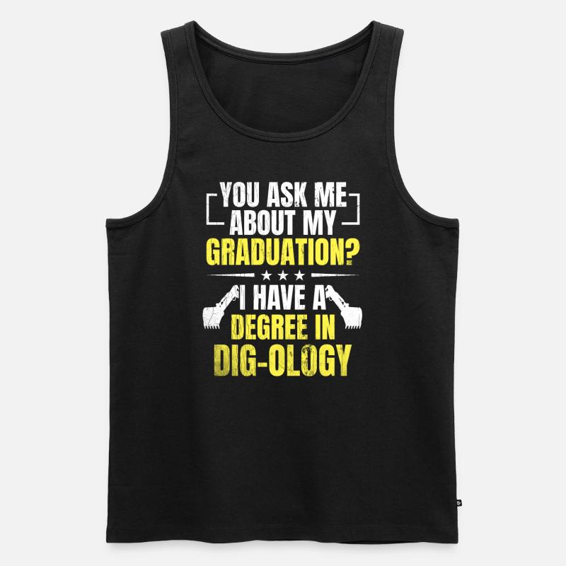 Retro Bagger Spruch Baggerfahrer Baustelle - Männer Premium Bio Tank Top - Schwarz