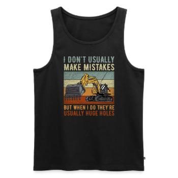 Retro Excavator Slogan Excavator Driver Construction Site - Men's Premium Organic Tank Top - black - Front - Michal (187cm)