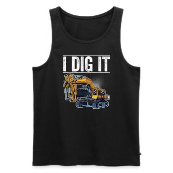 Retro Excavator Slogan Excavator Driver Construction Site - Débardeur bio Premium Homme - noir - Devant - Michal (187cm)