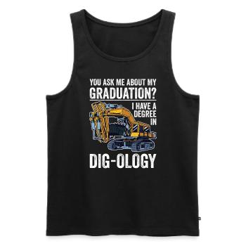 Retro Excavator Slogan Excavator Driver Construction Site - Men's Premium Organic Tank Top - black - Front - Michal (187cm)