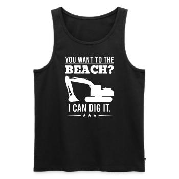 Retro Excavator Saying Excavator Driver Construction Site - Men's Premium Organic Tank Top - black - Front - Michal (187cm)