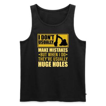 Retro Excavator Slogan Excavator Driver Construction Site - Men's Premium Organic Tank Top - black - Front - Michal (187cm)