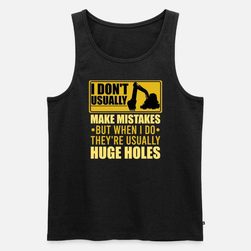Retro Bagger Spruch Baggerfahrer Baustelle - Männer Premium Bio Tank Top - Schwarz