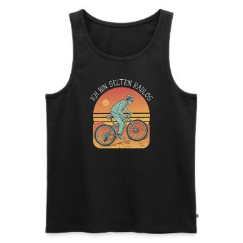 MTB Fahrer Mountainbike Ich Bin Selten Radlos - Männer Premium Bio Tank Top - Schwarz - Vorne - Michal (187cm)