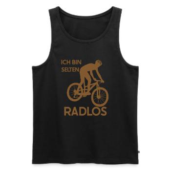 MTB Fahrer Mountainbike Ich Bin Selten Radlos - Männer Premium Bio Tank Top - Schwarz - Vorne - Michal (187cm)