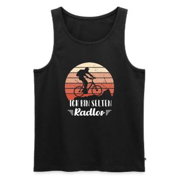 MTB Fahrer Mountainbike Ich Bin Selten Radlos - Männer Premium Bio Tank Top - Schwarz - Vorne - Michal (187cm)