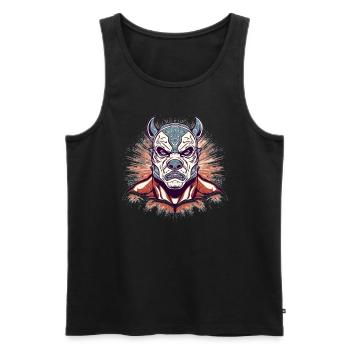 Lucha Libre Masque de Lutte Mexicaine Luchador - Débardeur bio Premium Homme - noir - Devant - AI Model Male 178 light (178cm)