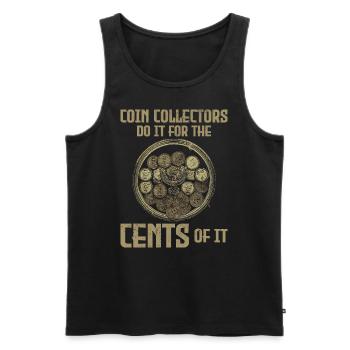 Coin Collecting Collector Numismatic Numismatist - Men's Premium Organic Tank Top - black - Front - Michal (187cm)