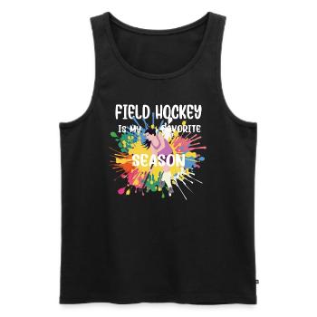 Le hockey sur gazon est ma saison préférée de hockey en salle - Débardeur bio Premium Homme - noir - Devant - AI Model Male 178 light (178cm)