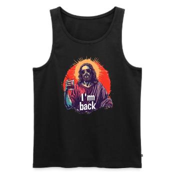 Jesus Christus Ostern I'm Back Party - Männer Premium Bio Tank Top - Schwarz - Vorne - Michal (187cm)