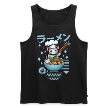 Ramen Mouse Japanese restaurant noodles - Men's Premium Organic Tank Top - black - Front - AI Model Male 178 light (178cm)