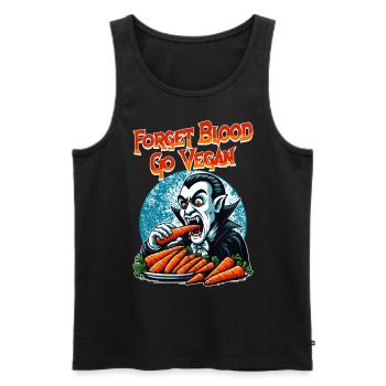 Oubliez le sang Go Vampire végétarien végétalien - Débardeur bio Premium Homme - noir - Devant - AI Model Male 178 light (178cm)