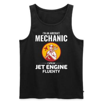 Mécanicien d’aéronefs Technicien d’entretien aéronautique - Débardeur bio Premium Homme - noir - Devant - Michal (187cm)