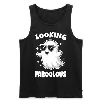 Faboolous Geist Design mit Sonnenbrille - Männer Premium Bio Tank Top - Schwarz - Vorne - Michal (187cm)