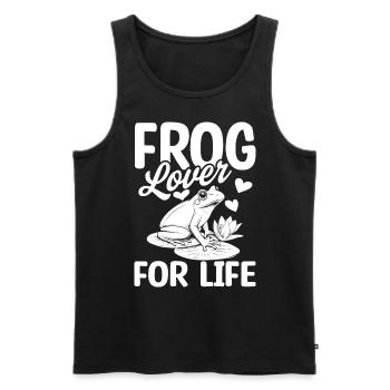 Frog lovers for life, - Men's Premium Organic Tank Top - black - Front - AI Model Male 178 light (178cm)