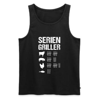 Seriengriller Grillen Grillfan BBQ Barbecue Männer - Männer Premium Bio Tank Top - Schwarz - Vorne - Michal (187cm)