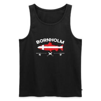 Meerforelle Angeln Bornholm - Männer Premium Bio Tank Top - Schwarz - Vorne - AI Model Male 178 light (178cm)