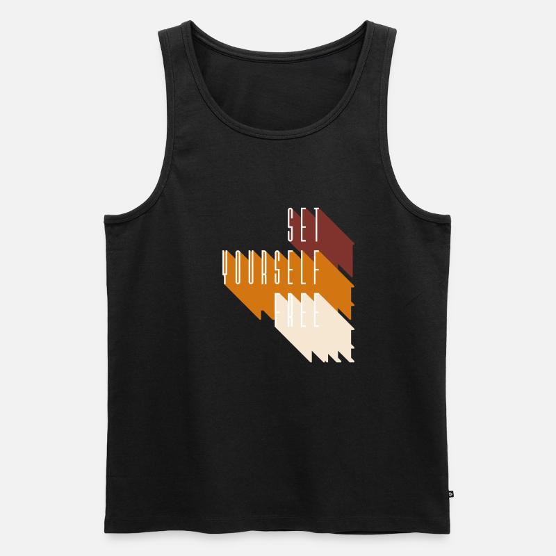 SET YOURSELF FREE - Männer Premium Bio Tank Top - Schwarz
