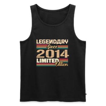 2014 Vintage 2014 Geburtstag geboren im Jahr 2014 - Männer Premium Bio Tank Top - Schwarz - Vorne - AI Model Male 178 light (178cm)