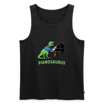Pianosaurus - Klavier Dinosaurier T Rex Pianist Geschenk - Männer Premium Bio Tank Top - Schwarz - Vorne - Michal (187cm)