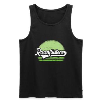 Rasenflüsterer | Lustiges Gärtner Rasenpflege Moti - Männer Premium Bio Tank Top - Schwarz - Vorne - Michal (187cm)