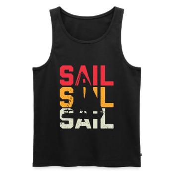 Retro Sailing Sailor Sailing Ship Vintage - Men's Premium Organic Tank Top - black - Front - Michal (187cm)