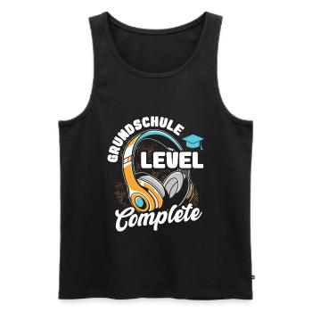Grundschule Level Complete Gamer Junge - Männer Premium Bio Tank Top - Schwarz - Vorne - Michal (187cm)