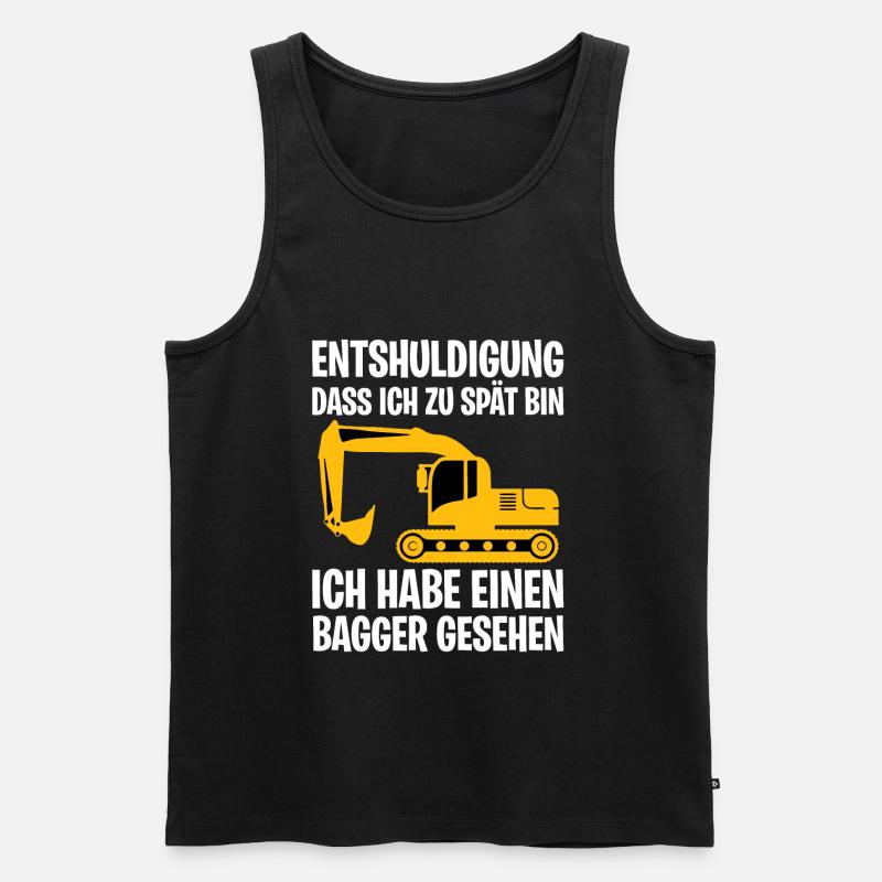 Bagger Excavator - Männer Premium Bio Tank Top - Schwarz