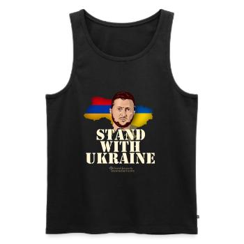 L’Arménie se tient aux côtés de l’Ukraine - Débardeur bio Premium Homme - noir - Devant - Michal (187cm)