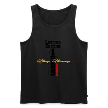 Limited Edition Stay Strong - Männer Premium Bio Tank Top - Schwarz - Vorne - AI Model Male 178 light (178cm)