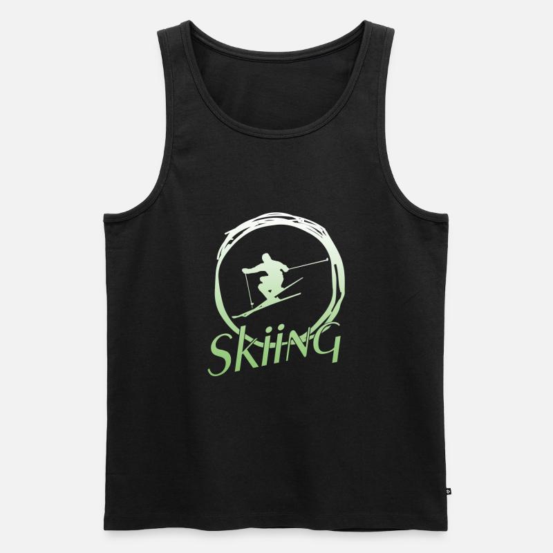 Skiing - Männer Premium Bio Tank Top - Schwarz