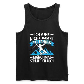Ski Fahren Alter Mann auf Skiern Skifahrer Sprüche - Männer Premium Bio Tank Top - Schwarz - Vorne - AI Model Male 178 light (178cm)
