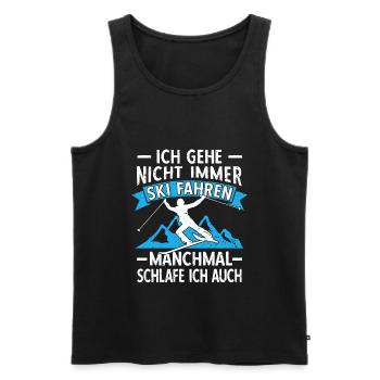Lustige Skifahrer Ski Fahren Alter Mann auf Skiern - Männer Premium Bio Tank Top - Schwarz - Vorne - AI Model Male 178 light (178cm)