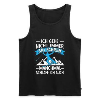 Alter Mann auf Skiern Ski Fahren Lustige Skifahrer - Männer Premium Bio Tank Top - Schwarz - Vorne - AI Model Male 178 light (178cm)