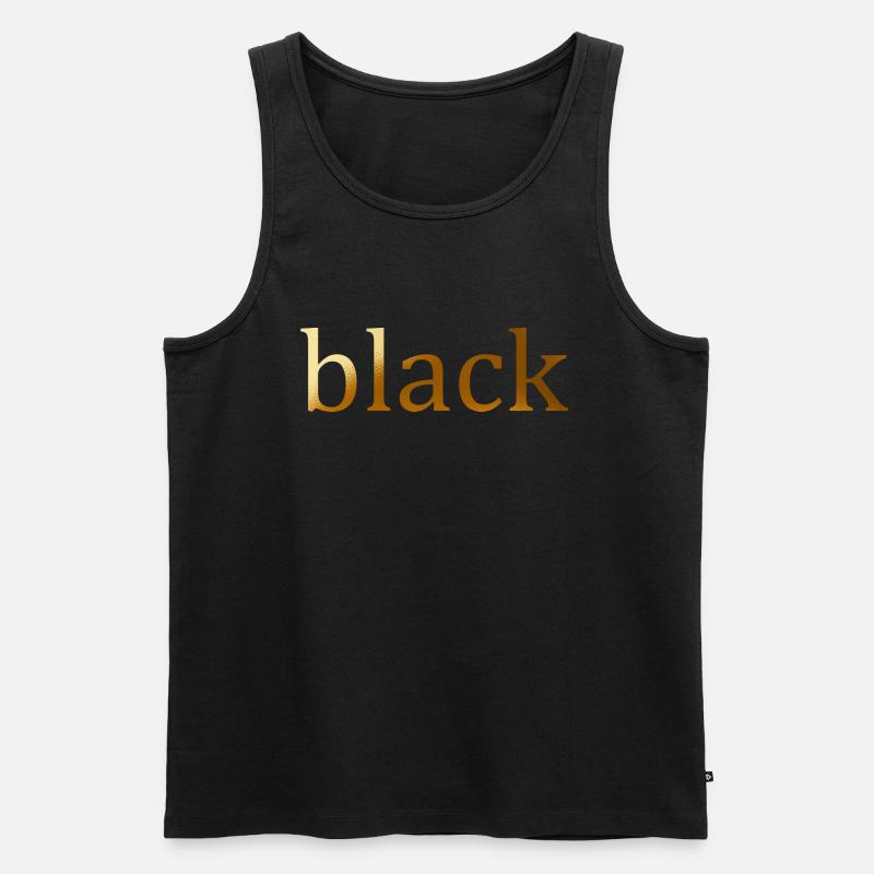 black-Goldschrift - Männer Premium Bio Tank Top - Schwarz