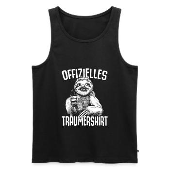 Offizielles Träumershirt Träumen Traum Faultier - Männer Premium Bio Tank Top - Schwarz - Vorne - Michal (187cm)