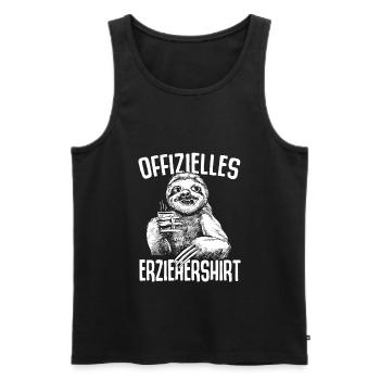 Offizielles Erziehershirt Faultier Faule Erzieher - Männer Premium Bio Tank Top - Schwarz - Vorne - Michal (187cm)