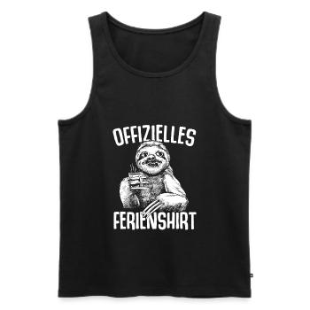 Offizielles Ferienshirt Faultier Faul sein Urlaub - Männer Premium Bio Tank Top - Schwarz - Vorne - Michal (187cm)