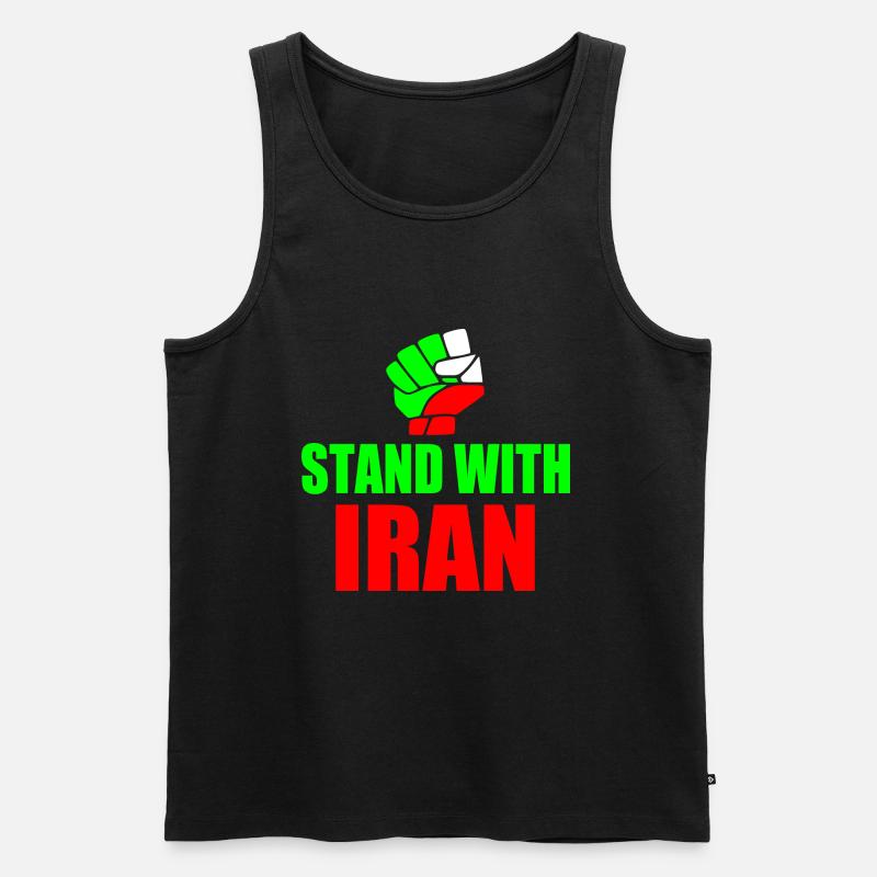 Stand with iran - Männer Premium Bio Tank Top - Schwarz